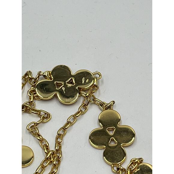 Tory Burch Kira Clover Necklace in gold-tone with red enamel or resin accents - Picture 10 of 12